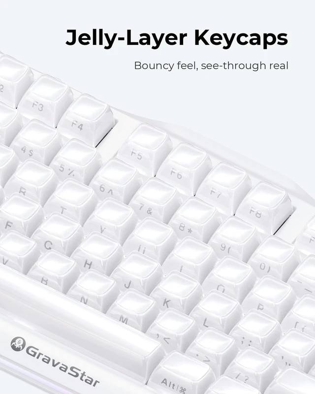 Alt view image 5 of 7 - GravaStar Mercury K1 75% Wireless Mechanical Gaming Keyboard RGB Backlit