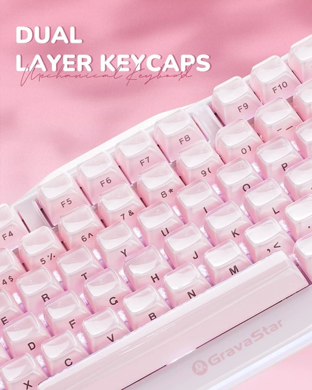 Alt view image 4 of 7 - GravaStar Mercury K1 75% Wireless Mechanical Gaming Keyboard RGB Backlit