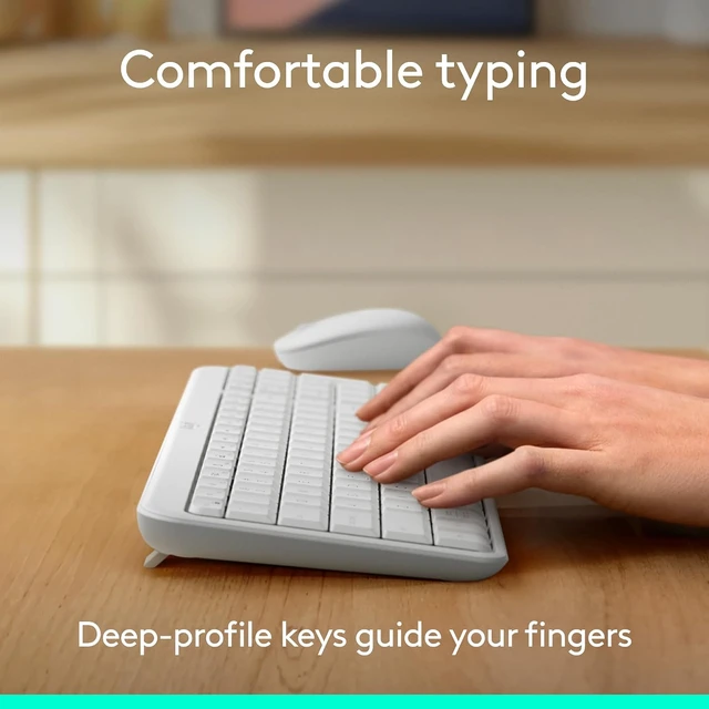 Alt view image 4 of 7 - MK250 Compact Wireless Bluetooth Keyboard and Mouse Combo - White