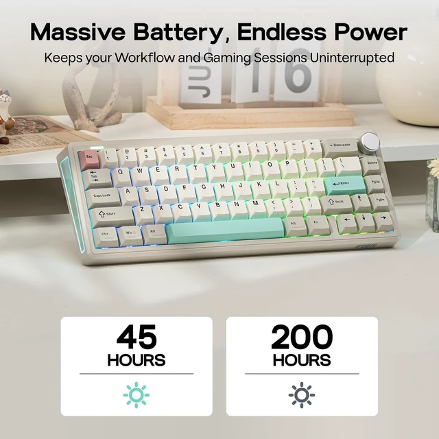 Alt view image 6 of 7 - EPOMAKER TH65 Wireless Mechanical Gaming Keyboard with Knob 8000mAh