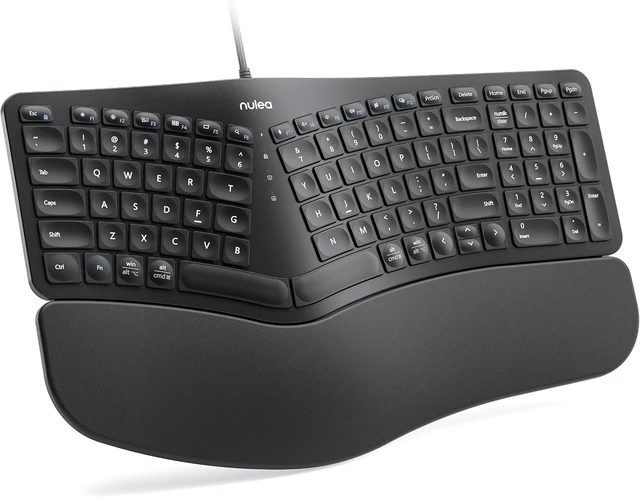 Main image of Nulea Ergonomic Split Keyboard Wired with Wrist Rest and USB-C Connection