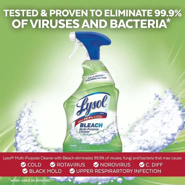 Alt view image 3 of 6 - Lysol, Bleach, Multi-Purpose Cleaner, Foaming Spray, Antibacterial Cleaner, 32 fl oz