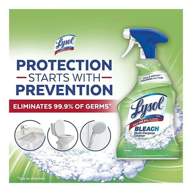 Alt view image 5 of 6 - Lysol, Bleach, Multi-Purpose Cleaner, Foaming Spray, Antibacterial Cleaner, 32 fl oz