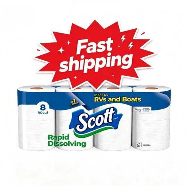 Main image of Scott Rapid-Dissolving Toilet Paper for RVs & Boats, 8 Double Rolls
