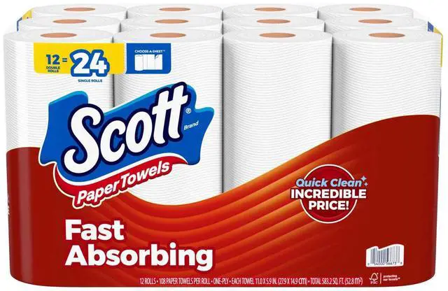 Alt view image 4 of 6 - Scott Paper Towels, Choose-A-Sheet, 12 Double Rolls