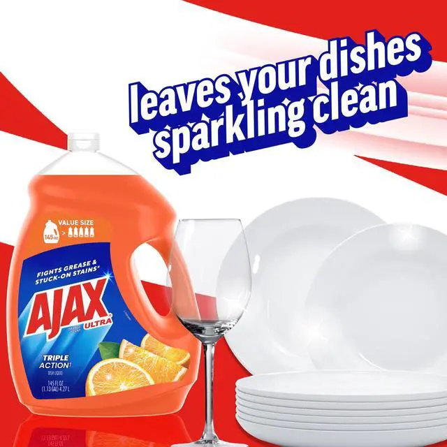 Alt view image 4 of 6 - Ajax Ultra Liquid Dish Soap, Triple Action, Easy-Flip Cap, Orange Scent, 145 fl oz