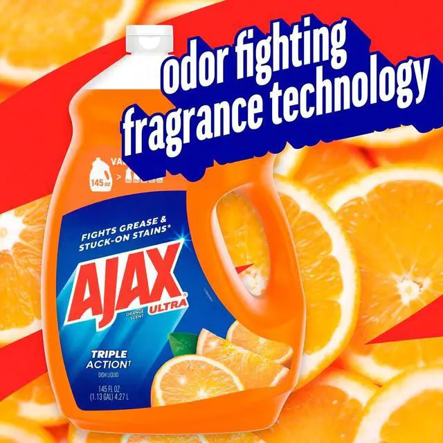 Alt view image 5 of 6 - Ajax Ultra Liquid Dish Soap, Triple Action, Easy-Flip Cap, Orange Scent, 145 fl oz