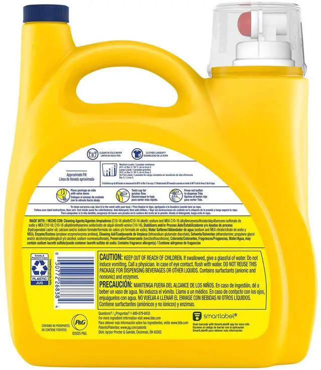 Alt view image 2 of 5 - Tide Simply Liquid Laundry Detergent, Clean & Fresh, Berry Blossom Scent, 85 Loads, 107 fl oz