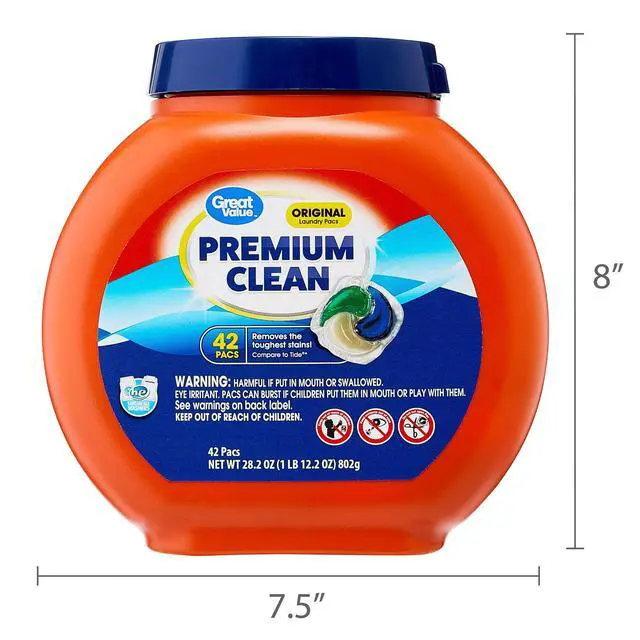 Alt view image 3 of 6 - Great Value Premium Clean Laundry Pacs, Original Scent, 42 Count