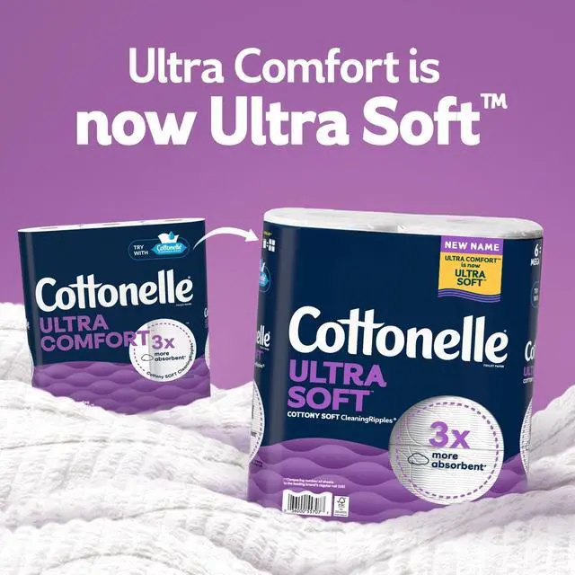 Alt view image 2 of 6 - Cottonelle Ultra Soft Toilet Paper, Strong Toilet Tissue, 12 Mega Rolls