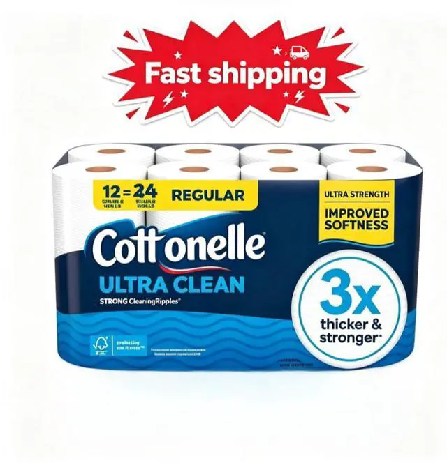 Main image of Cottonelle Ultra Clean Toilet Paper, Strong Toilet Tissue, 12 Mega Rolls