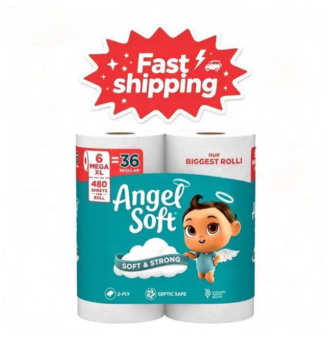 Main image of Angel Soft 2-Ply Toilet Paper, 6 Mega XL Rolls, 480 Sheets Per Roll