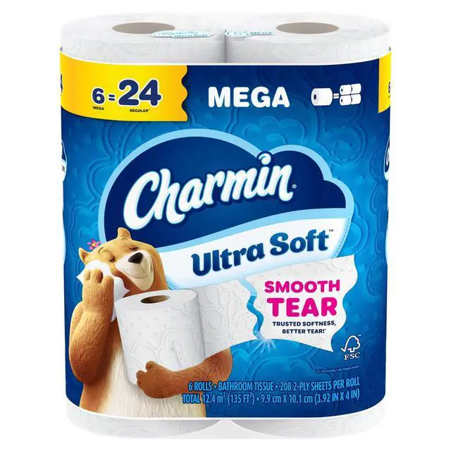 Alt view image 2 of 6 - Charmin Toilet Paper Ultra Soft, 6 Mega Rolls