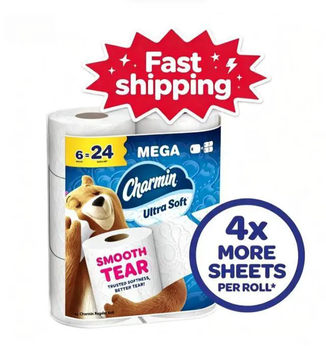 Main image of Charmin Toilet Paper Ultra Soft, 6 Mega Rolls