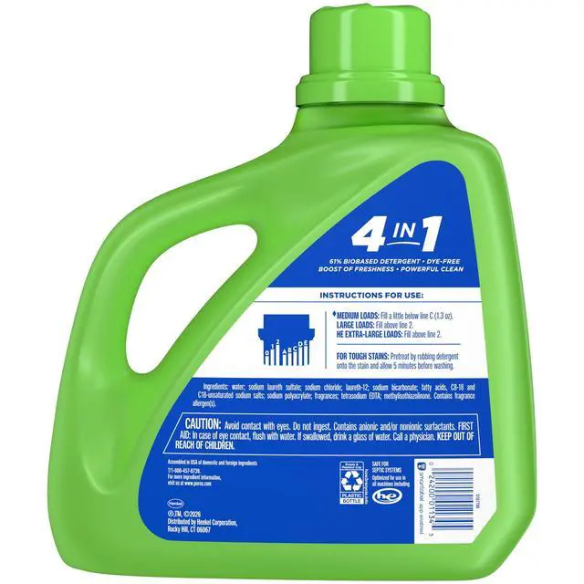 Alt view image 2 of 6 - Purex Natural Elements Liquid Detergent, Fresh Lilies & Linen, 150 fl oz, 115 loads