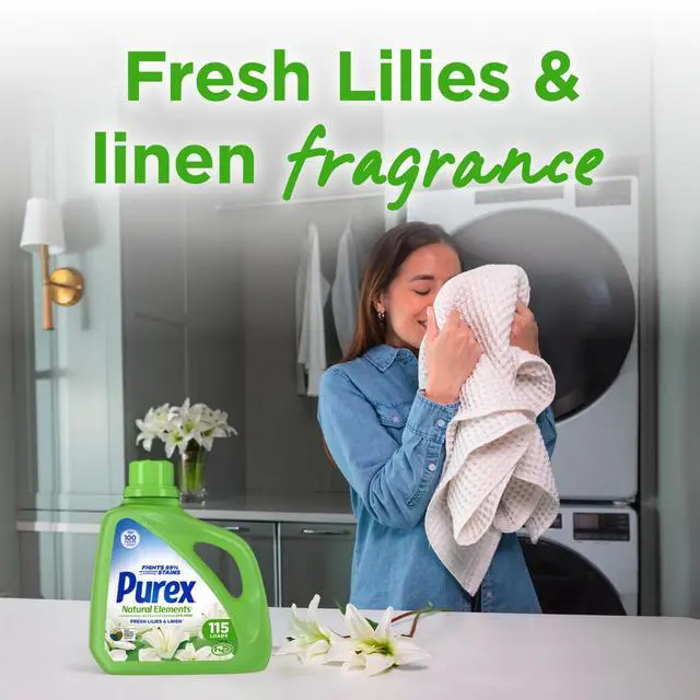 Alt view image 6 of 6 - Purex Natural Elements Liquid Detergent, Fresh Lilies & Linen, 150 fl oz, 115 loads