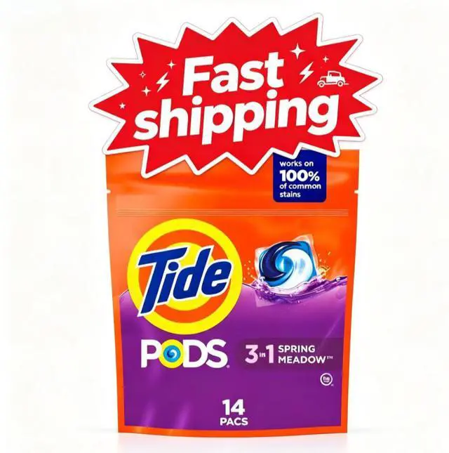 Main image of Tide PODs Laundry Detergent, 14 Count, Spring Meadow Scent, 3-in-1 Stain Remover, Odor Fighter, Color Protector, Concentrated Laundry Soap Pacs