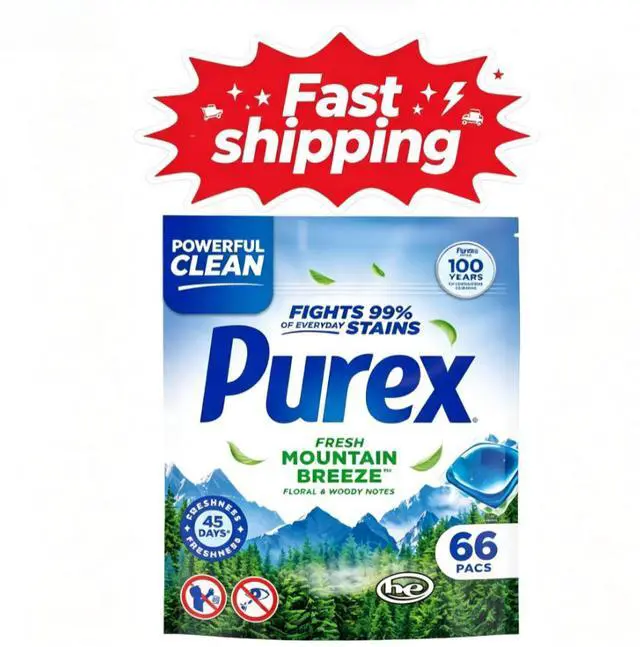 Main image of Purex Laundry Detergent Pacs, Fresh Mountain Breeze, 66 count