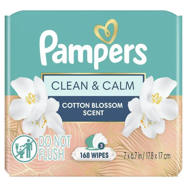 Alt view image 3 of 6 - Pampers Wipes, Clean & Calm, Cotton Blossom Scent, 168 Wipes Total (3X Pop-Top Packs)
