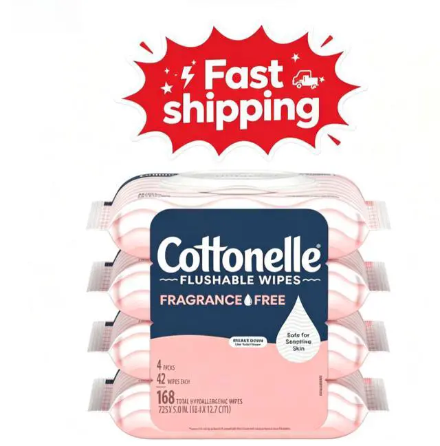 Alt view image 6 of 6 - Cottonelle Fragrance Free Flushable Wet Wipes, 4 Flip-Top Packs