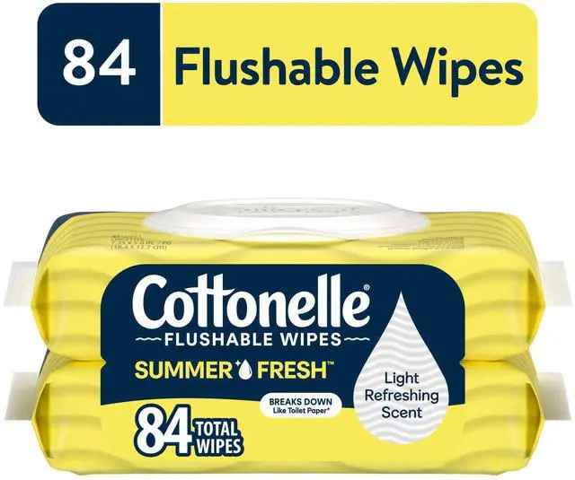 Alt view image 5 of 6 - Cottonelle Summer Fresh Scented Flushable Wipes, 2 Flip-Top Packs