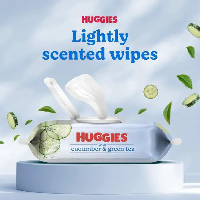 Alt view image 3 of 6 - Huggies Scented Wipes with Cucumber & Green Tea, 3 Flip-Top Packs, 168 Total Count