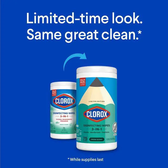Alt view image 3 of 6 - Clorox Disinfecting Wipes Limited Edition Back to School, Bleach Free, Fresh Scent, 75 Count