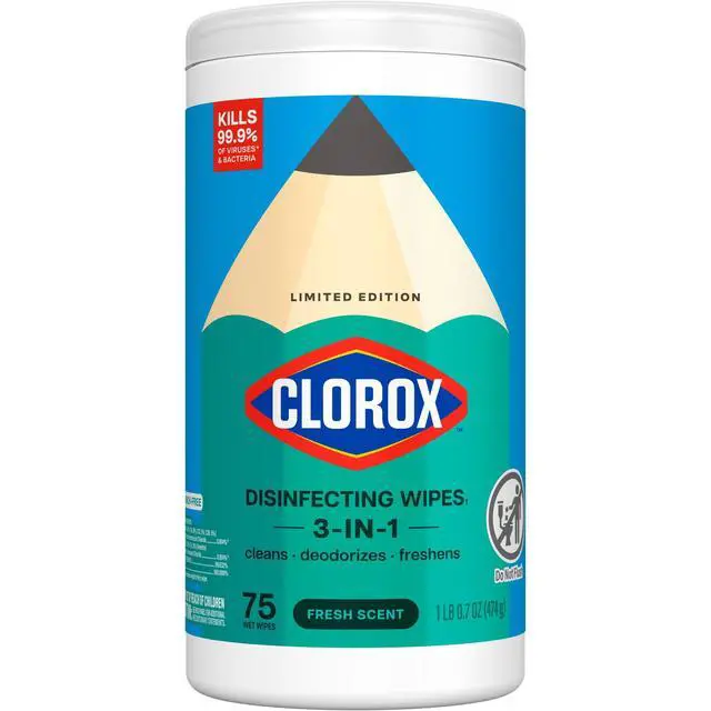 Alt view image 5 of 6 - Clorox Disinfecting Wipes Limited Edition Back to School, Bleach Free, Fresh Scent, 75 Count