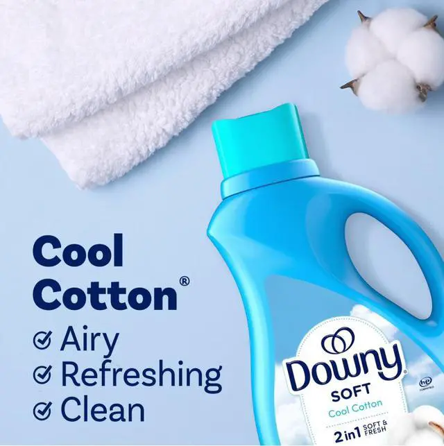 Alt view image 5 of 6 - Downy Liquid Laundry Fabric Softener and Conditioner, Cool Cotton Scent, 44 fl oz, 60 Loads