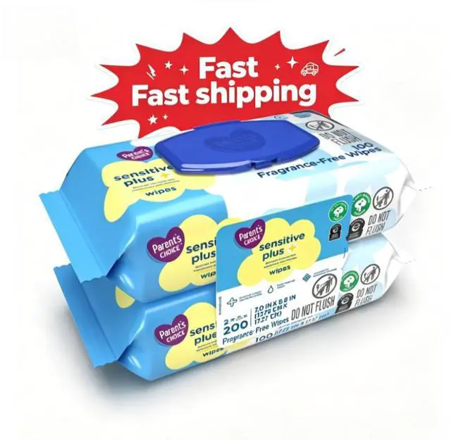 Main image of Parent's Choice Sensitive Plus Baby Wipes, 200 Count