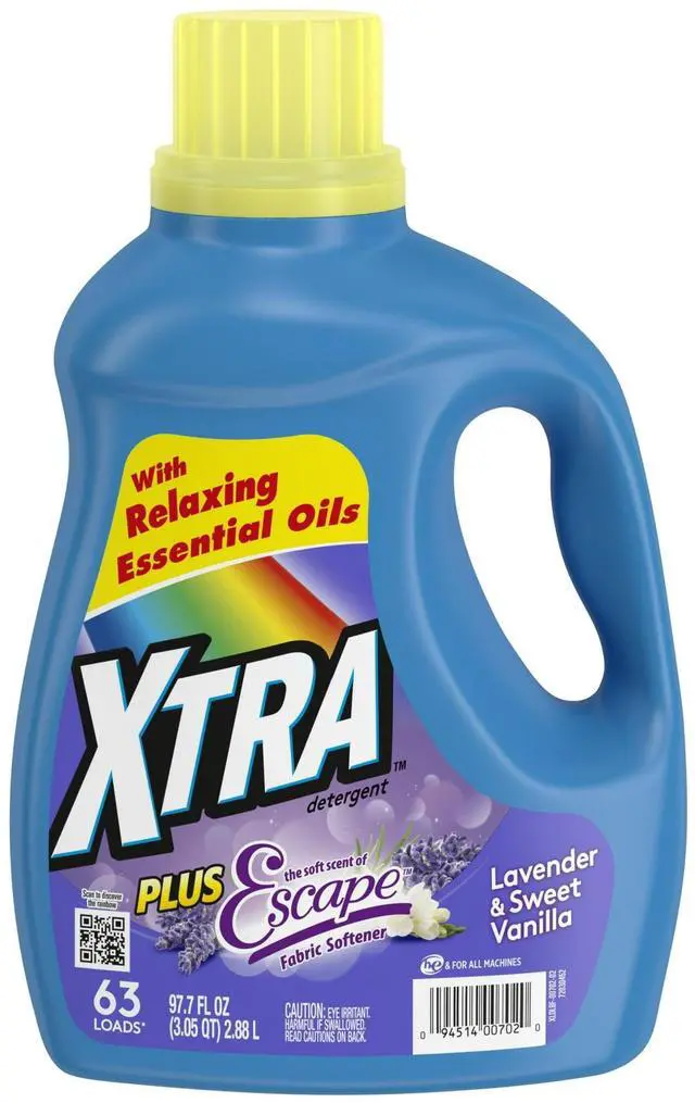 Alt view image 3 of 7 - Xtra Plus Scent of Escape, Lavender & Sweet Vanilla, 63 Loads Liquid Laundry Detergent, 97.7 fl oz