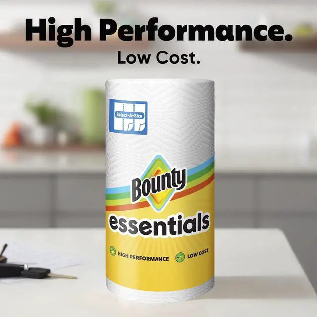 Alt view image 7 of 7 - Bounty Essentials Paper Towels Select-A-Size, 2 Triple Rolls, White, 162 Sheets Per Roll