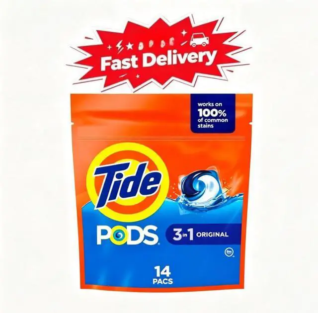 Main image of Tide PODs Laundry Detergent, 14 Count, Original Scent, 3-in-1 Stain Remover, Odor Fighter, Color Protector, Concentrated Laundry Soap Pacs