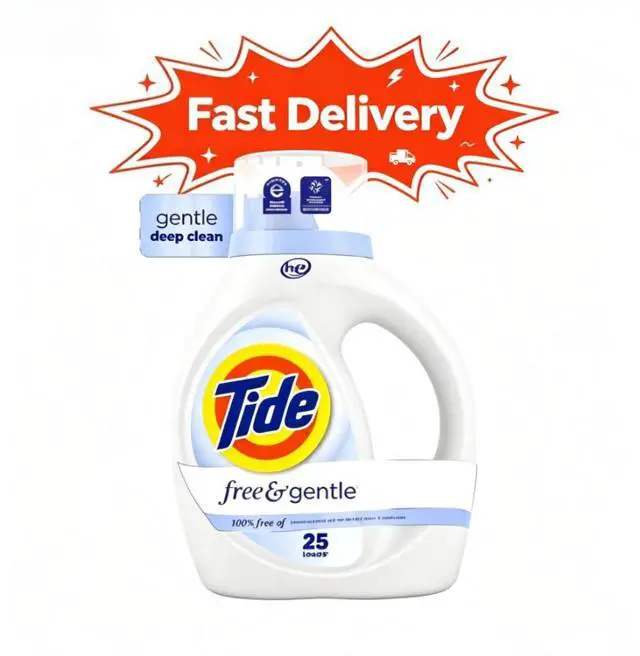 Main image of Tide Free & Gentle Laundry Detergent Liquid for Sensitive Skin, Hypoallergenic, Unscented, 34 fl oz, 25 Loads