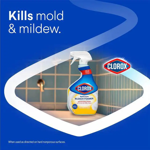 Alt view image 6 of 7 - Clorox Bleach Foamer Bathroom and Shower Cleaner Spray, Crisp Lemon, 30 fl oz