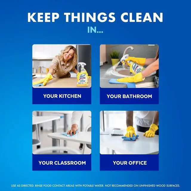 Alt view image 3 of 7 - Lysol® All Purpose Cleaner Sanitizing and Disinfecting Spray Lemon Breeze Scent, 32 oz, Bottle