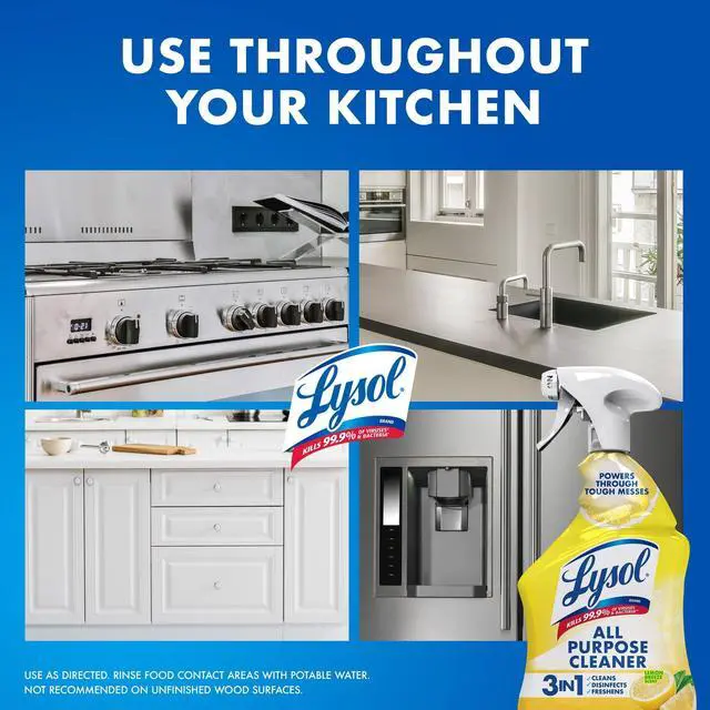 Alt view image 7 of 7 - Lysol® All Purpose Cleaner Sanitizing and Disinfecting Spray Lemon Breeze Scent, 32 oz, Bottle
