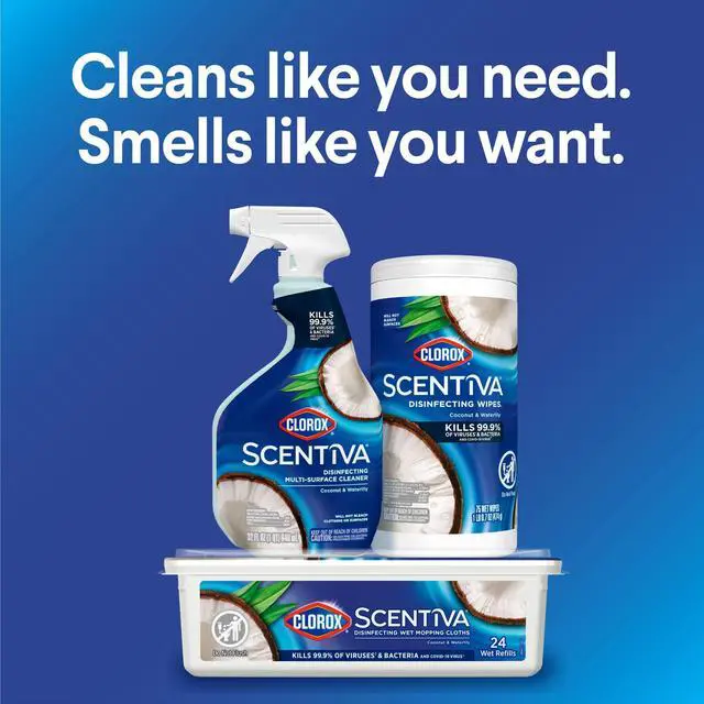 Alt view image 5 of 7 - Clorox Scentiva Disinfecting Multi-Surface Cleaner Spray, Coconut & Waterlily, 32 fl oz