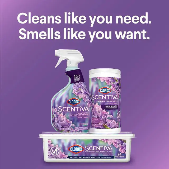Alt view image 3 of 7 - Clorox Scentiva Disinfecting Multi-Surface Cleaner Spray, Lavender & Jasmine, 32 fl oz