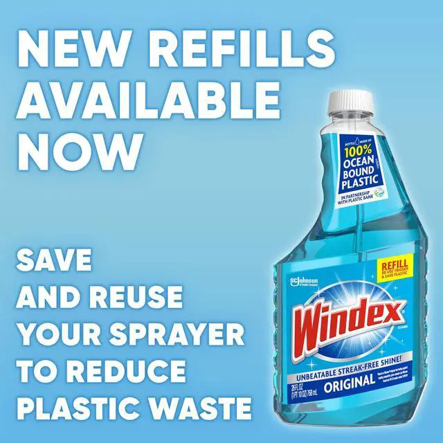 Alt view image 7 of 7 - Windex Glass, Window, and Mirror Cleaner, Original Blue, Spray Bottle, 23 fl oz