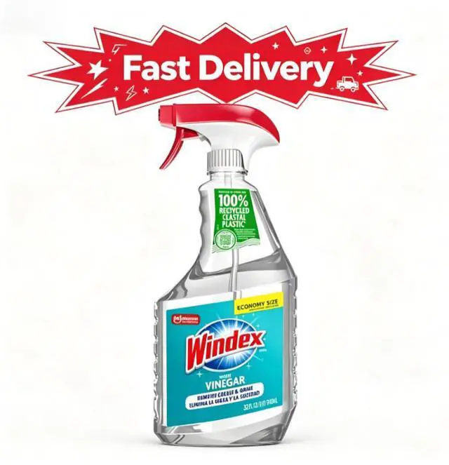 Main image of Windex with Vinegar Glass, Window, Mirror, and Glass Stove Top Cleaner, Spray Bottle, 32 fl oz