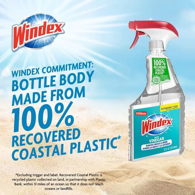 Alt view image 2 of 7 - Windex with Vinegar Glass, Window, Mirror, and Glass Stove Top Cleaner, Spray Bottle, 32 fl oz