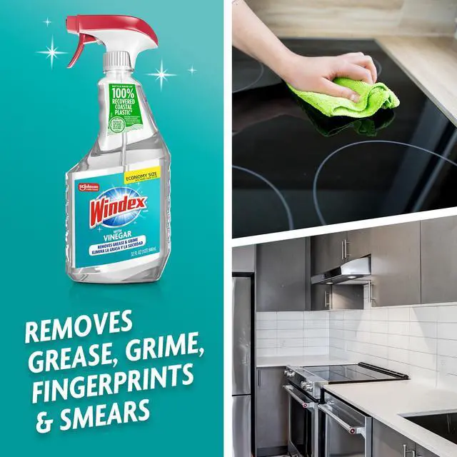 Alt view image 3 of 7 - Windex with Vinegar Glass, Window, Mirror, and Glass Stove Top Cleaner, Spray Bottle, 32 fl oz
