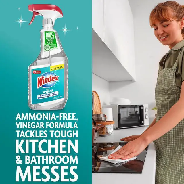 Alt view image 7 of 7 - Windex with Vinegar Glass, Window, Mirror, and Glass Stove Top Cleaner, Spray Bottle, 32 fl oz
