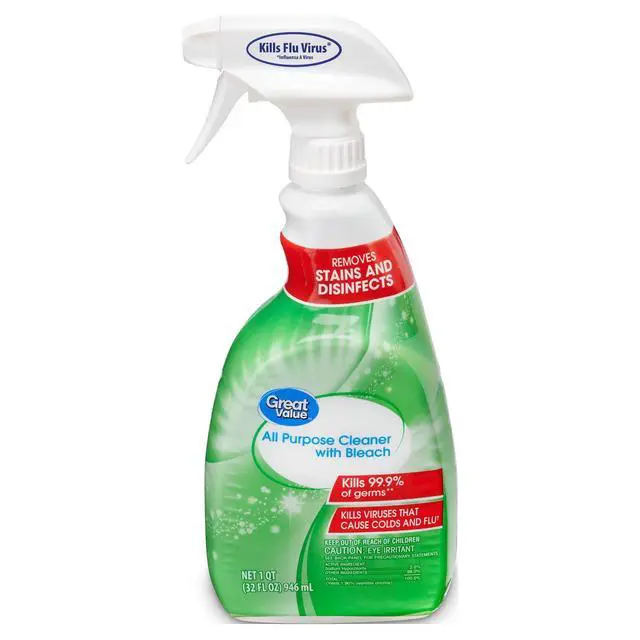 Alt view image 3 of 3 - Great Value All Purpose Cleaner with Bleach for Home Surfaces, 32 fl oz
