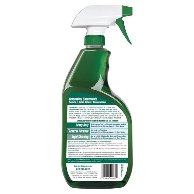 Alt view image 4 of 7 - Simple Green All-Purpose Cleaner Concentrate, Spray Bottle, Original, 32 fl. oz