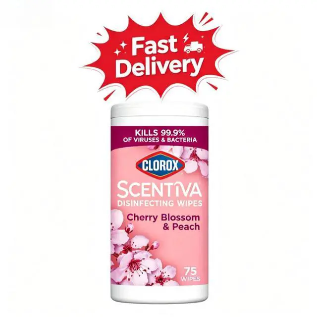 Main image of Clorox Scentiva Disinfecting Wipes, Cherry Blossom and Peach, 75 Count