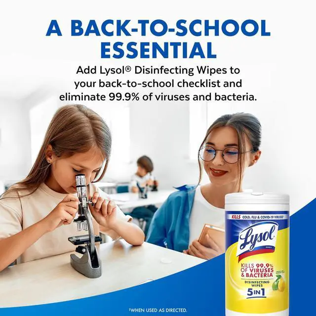 Alt view image 2 of 7 - Lysol Disinfecting Wipes, All Purpose Cleaner, Multi Surface Antibacterial Cleaning Wipes, Cleaning Supplies, Lemon & Lime Blossom Scent, 80 Count