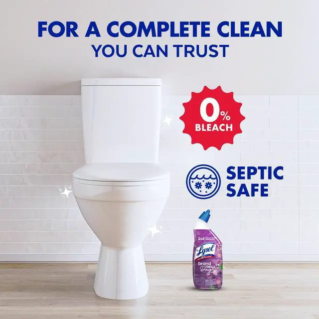 Alt view image 2 of 6 - Lysol Toilet Bowl Cleaner Clinging Gel, Disinfecting Bathroom Cleaner and Toilet Bowl Stain Remover, Lavender & Cotton Blossom Scent, 24 fl oz (2 Pack)