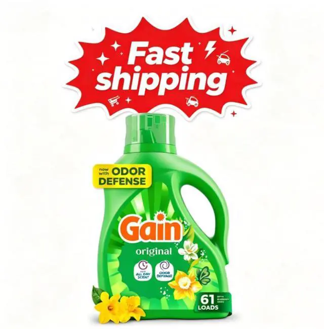 Main image of Gain Laundry Detergent Liquid, Now with Odor Defense, Original Scent, 81 fl oz, 61 Loads